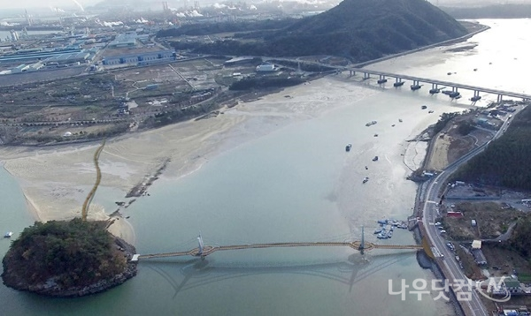 망덕포구~배알도 현수교식 해상인도교 본격 착공(광양시제공)